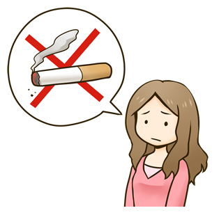 禁煙をする女性のイラスト